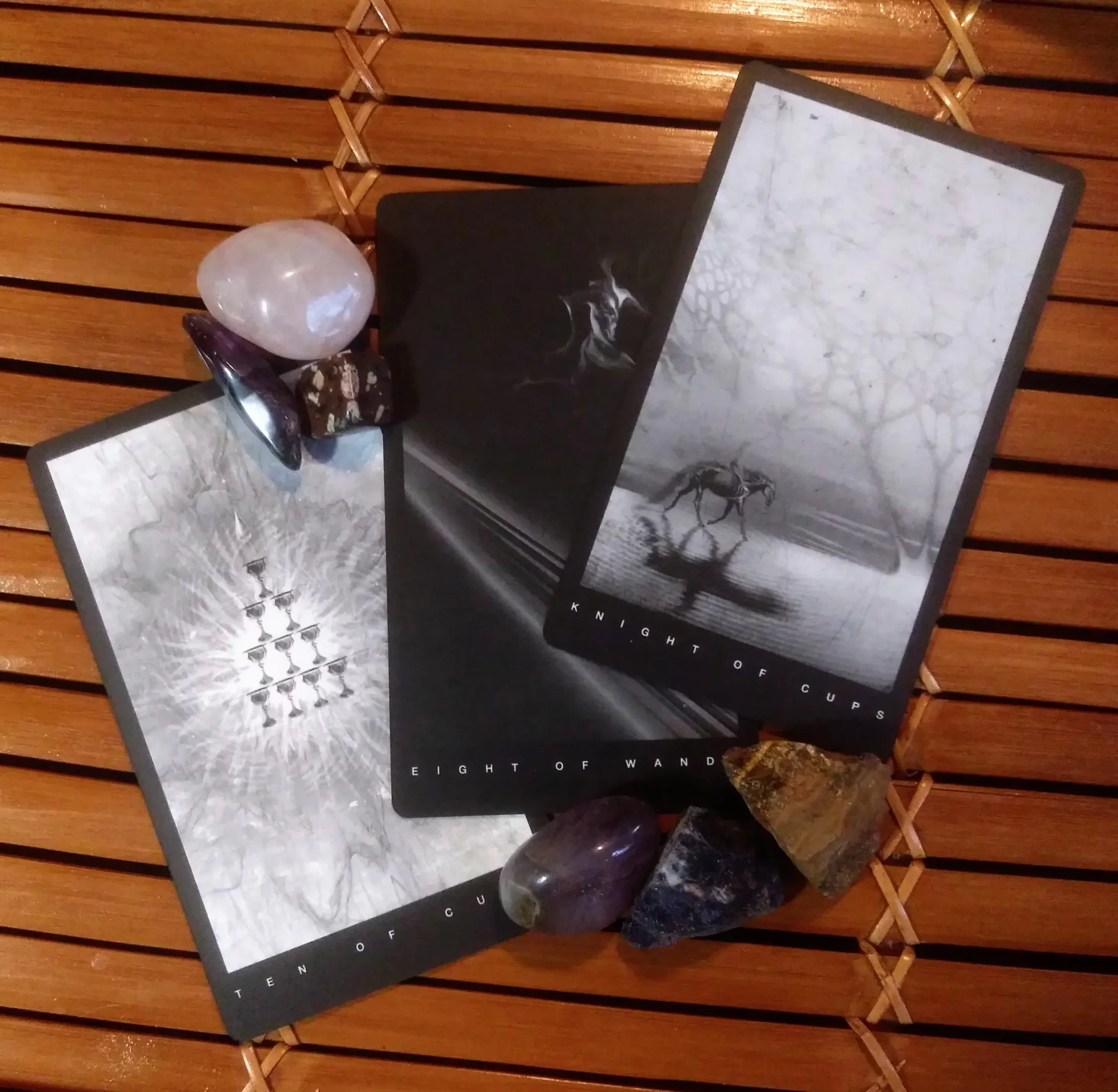 Multiple Black Tarot Cards Message from the Universe
