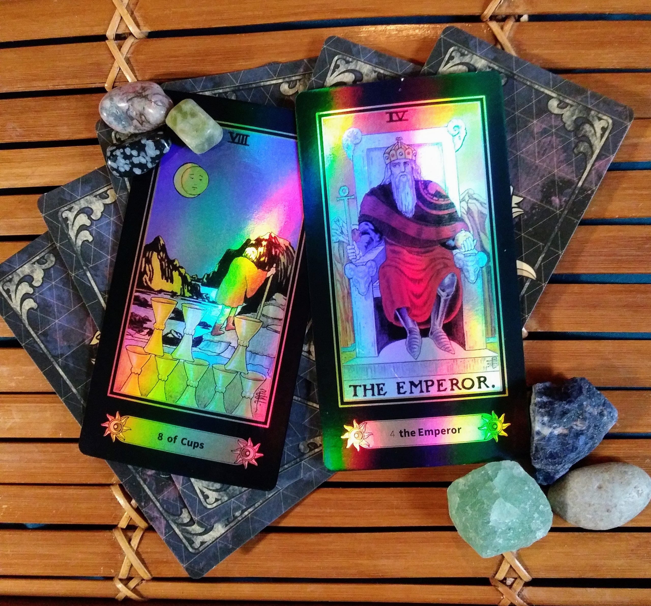 A Message from the Universe ~ Sacrifice and Closure, Multiple Holographic Tarot Cards