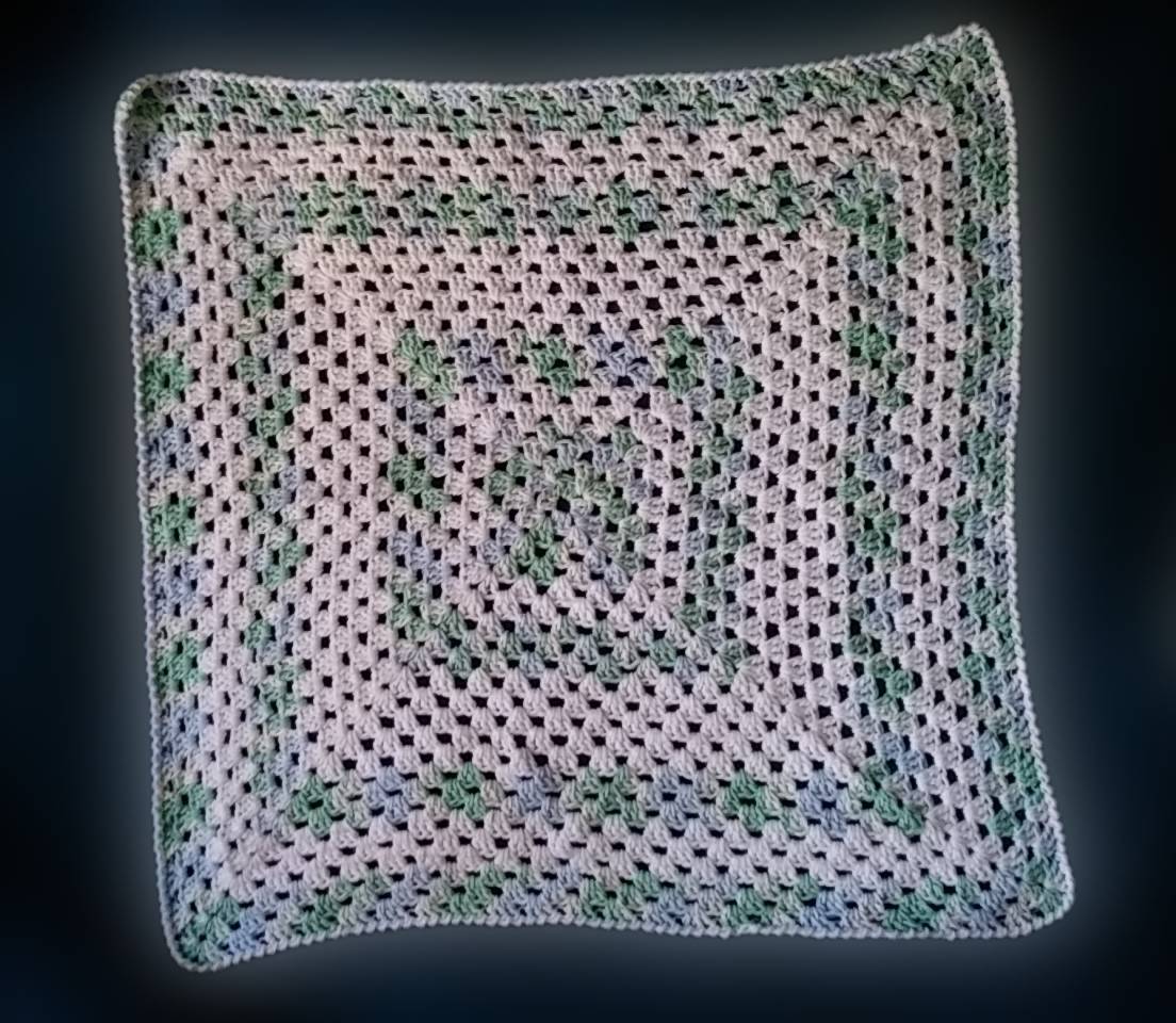 Crochet Granny Square Baby Blanket, Custom Crochet by Half-Cracked Guru