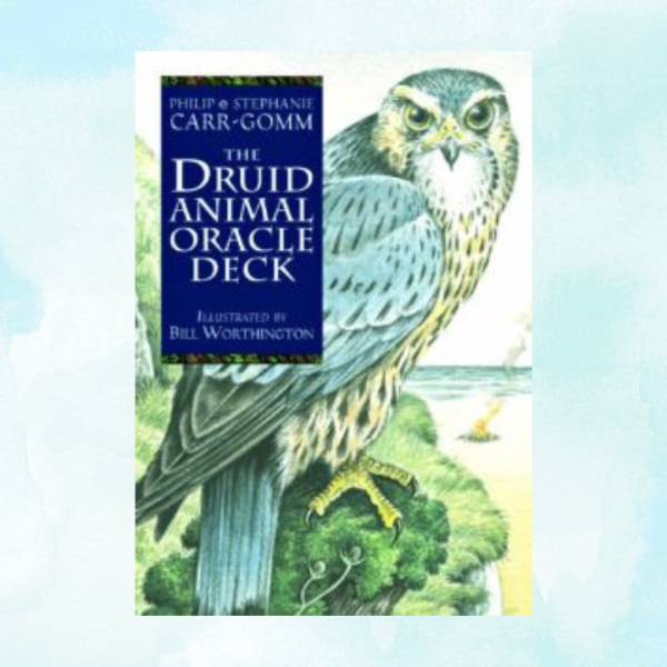Druid Animal Oracle Deck t Image - blue hawk with title
