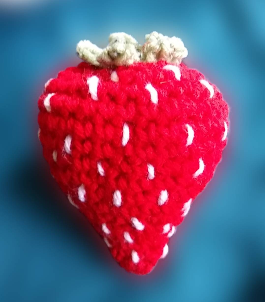 Medium Crochet Strawberry Plushie 1, Custom Crochet by Half-Cracked Guru
