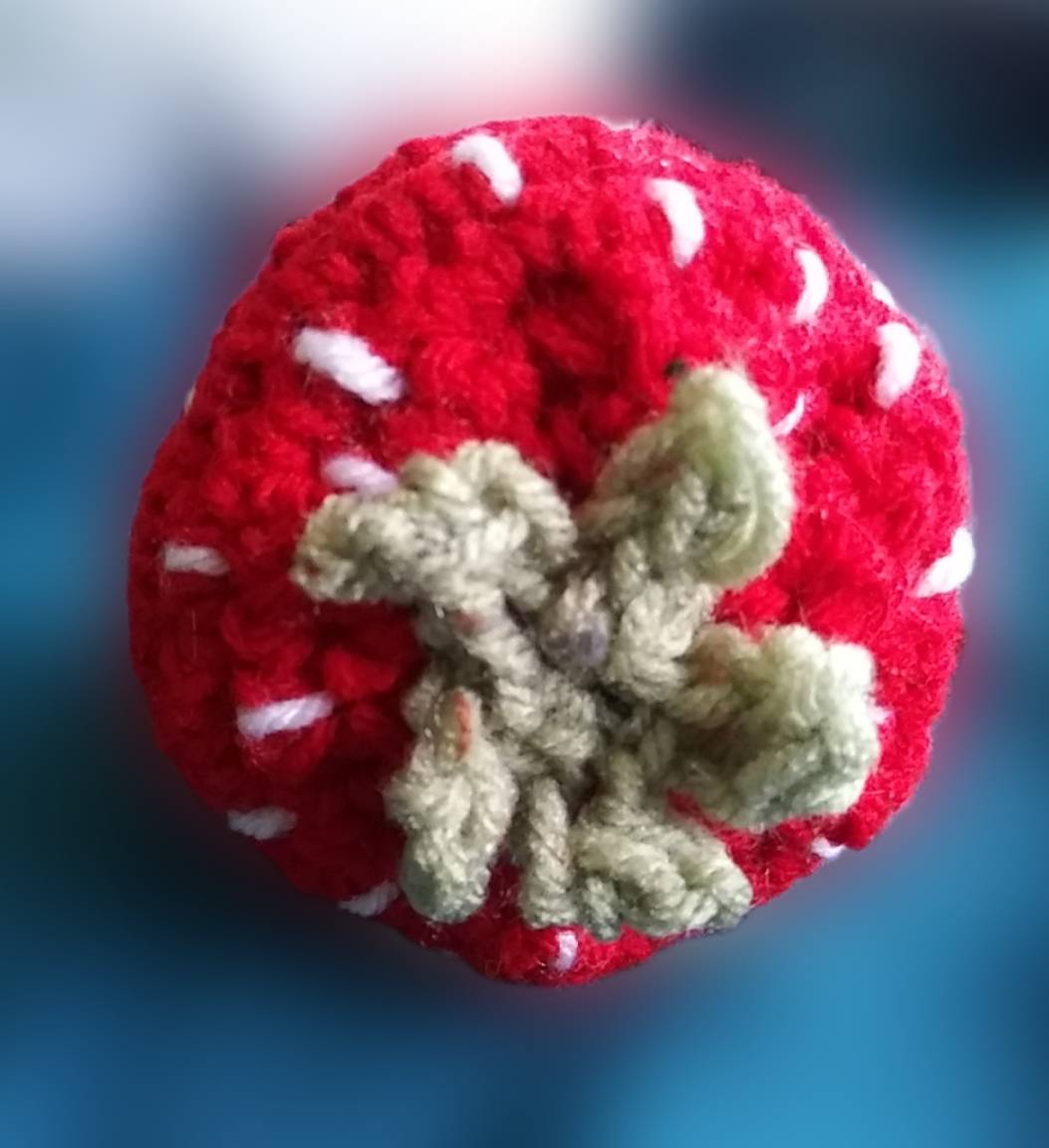 Medium Crochet Strawberry Plushie 2, Custom Crochet by Half-Cracked Guru