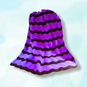 Vibrant Purple & Black Handmade Throw Cozy Home Decor, drape