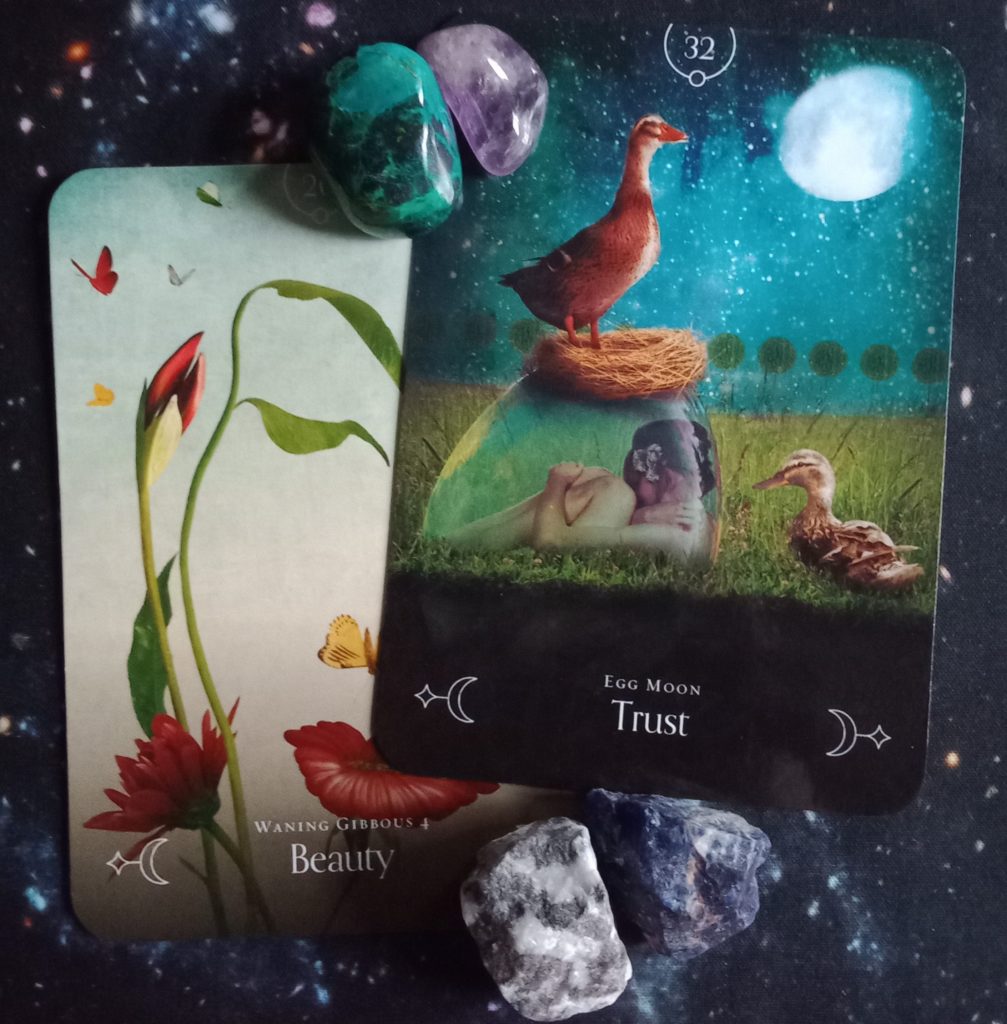 A Message from the Universe ~ Beauty & Trust, Multiple Queen of the Moon Oracle Cards