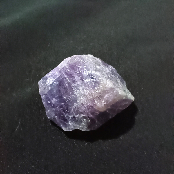 Amethyst Healing Crystal, Raw, 1 Stone, black background, 2