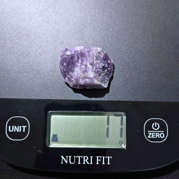 Amethyst Healing Crystal, Raw, 1 Stone, scale, 17 grams