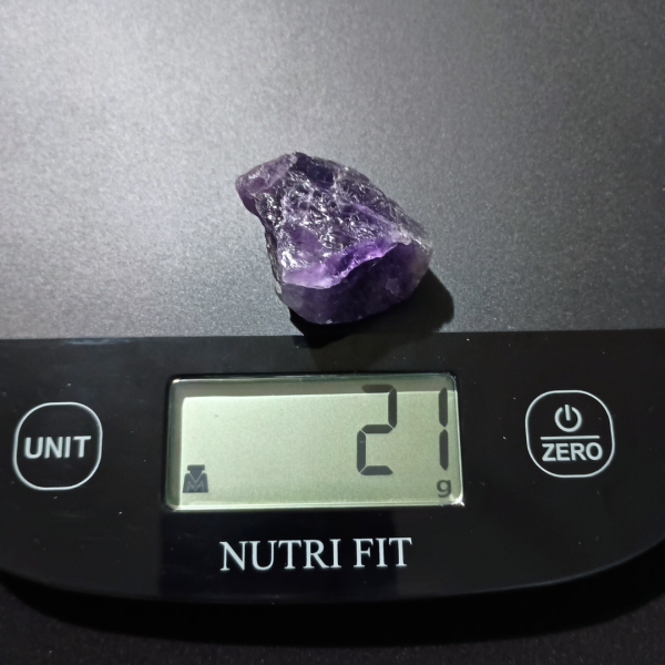 Amethyst Healing Crystal, Raw, 1 Stone, scale, 21 grams