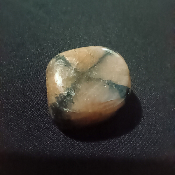 Andalusite Healing Crystal (Chiastolite), Tumbled, 1 Stone black background