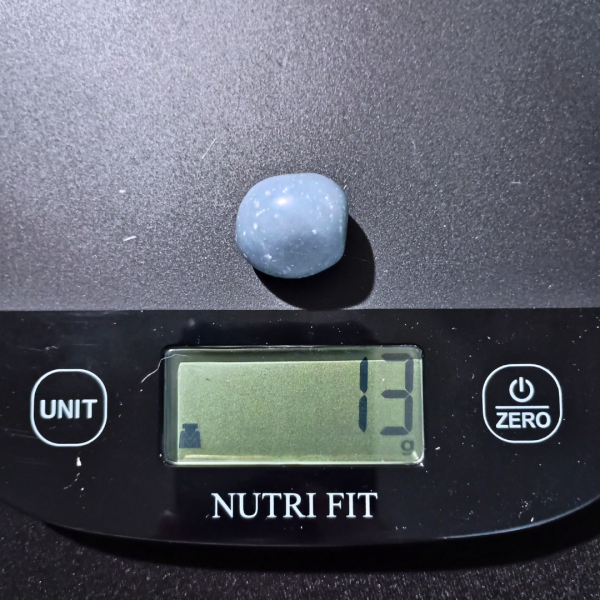 Angelite Healing Crystal, Tumbled, 1 Stone on scale, 13 grams