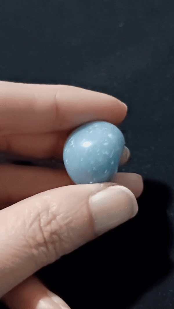 Angelite Healing Crystal, Tumbled, 1 Stone, video clip