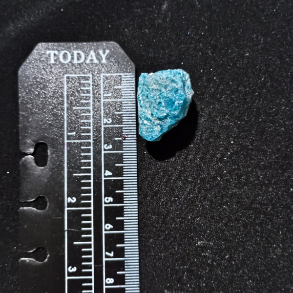 Apatite Healing Crystal, Raw, 1 Stone, next to ruler, 2.5 cm