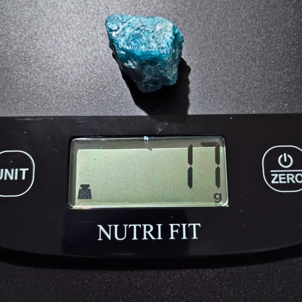 Apatite Healing Crystal, Raw, 1 Stone, on scale, 17 grams