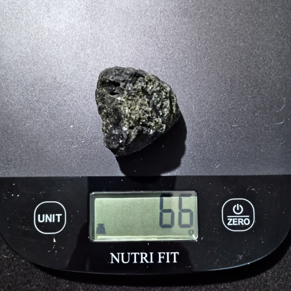 Black Tourmaline Healing Crystal, Raw, 1 Stone on scale, 66 grams