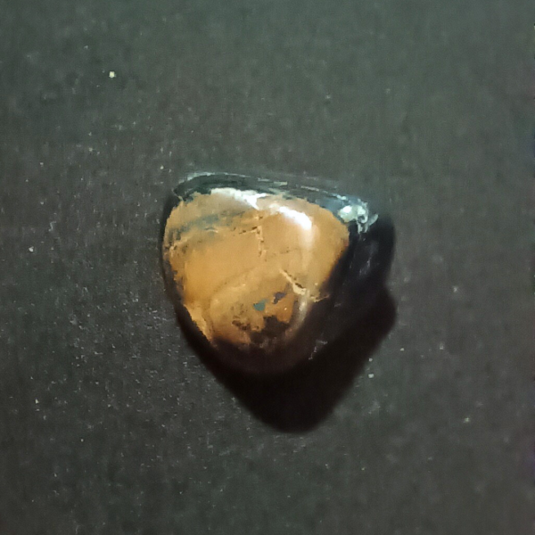 Blue Tigers Eye Healing Crystal, Tumbled, black background 2
