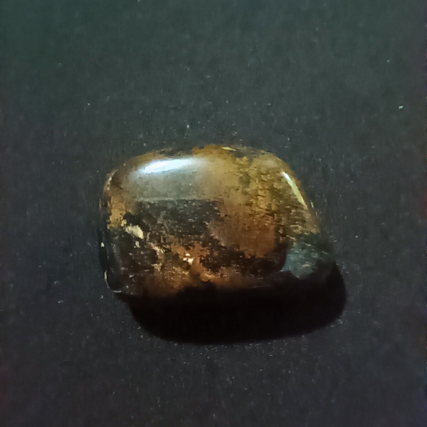 Blue Tigers Eye Healing Crystal, Tumbled, black background 5