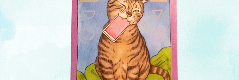 Cat Tarot by Jenna Huerta, Megan Lynn Knot, & Julia Smillie ft image - box flat lay on light background