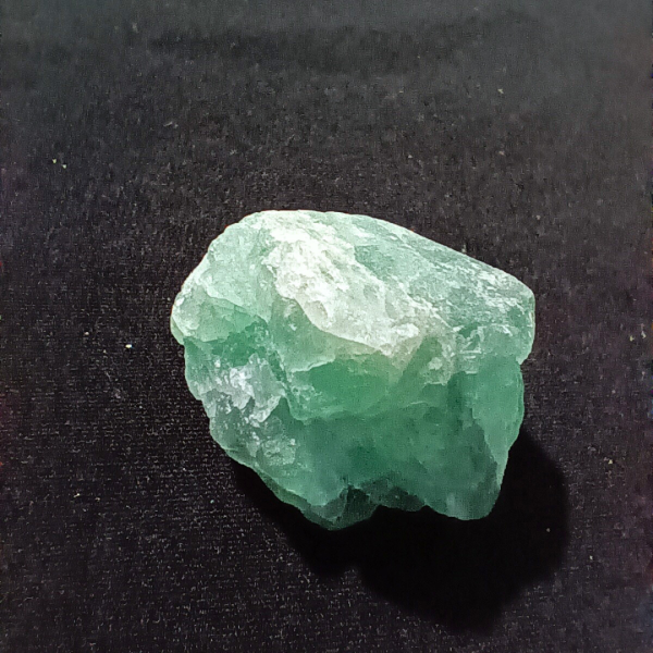Green Fluorite Healing Crystal, Raw, 1 Stone on black background (1)