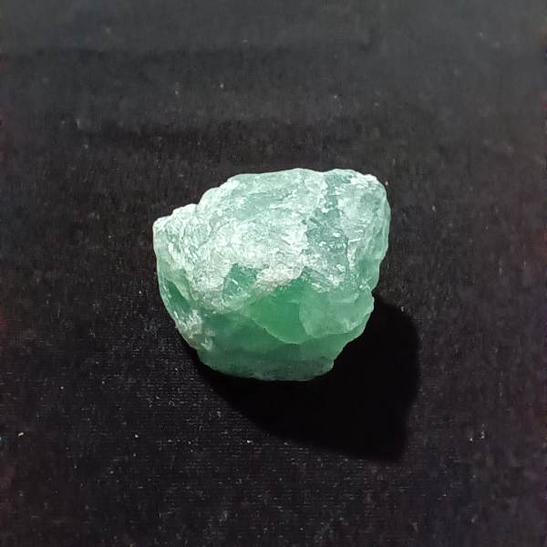Green Fluorite Healing Crystal, Raw, 1 Stone on black background