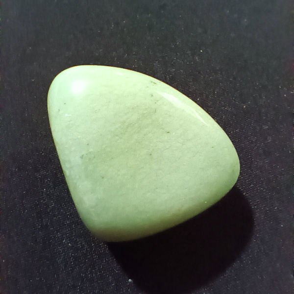 Jade Healing Crystal, Tumbled, 1 Stone on black background (3)