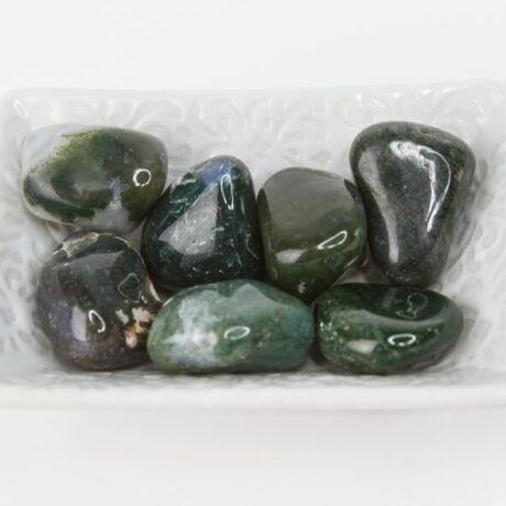 Moss Agate Healing Crystal, Tumbled