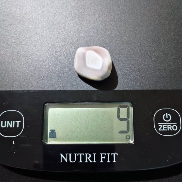 Pink Banded Agate Healing Crystal, Tumbled, 1 Stone, scale 9 grams