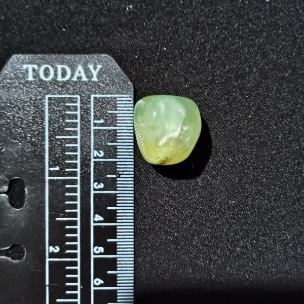 Prehnite Healing Crystal, Tumbled, 1 Stone, ruler, 2 cm