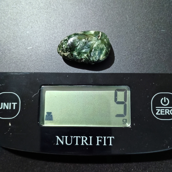 Seraphinite Healing Crystal, Tumbled, 1 Stone, scale 9 grams