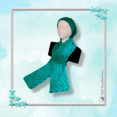 Cool Mint Blue Scarf with Slouch Hat