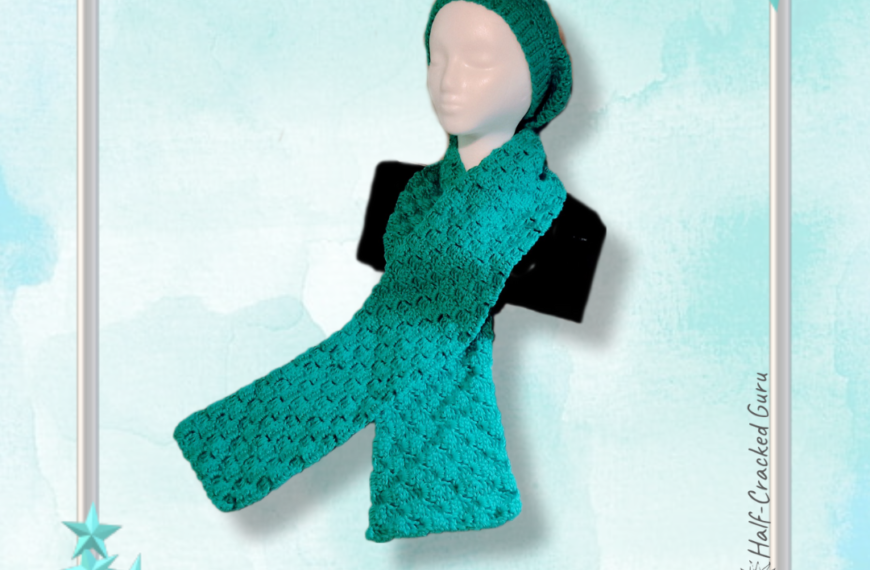 Cool Mint Blue Scarf with Slouch Hat