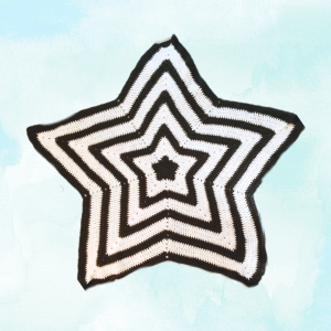 Cosmic Comfort High Contrast Star Shaped Baby Blanket Sensory Afghan, flat