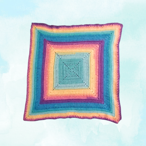 Vibrant Rainbow Baby Blanket Handmade Soft Crochet Afghan