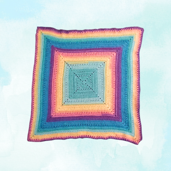 Vibrant Rainbow Baby Blanket Handmade Soft Crochet Afghan