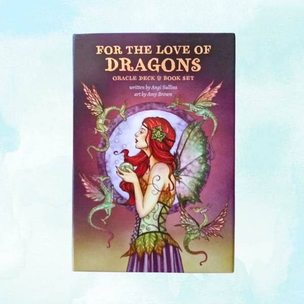 For the Love of Dragons Oracle Deck and Book Set by Angi Sullins and Amy Brown ft image - flat lay of box on light background