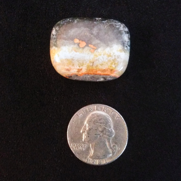 Bumblebee Jasper Healing Crystal, Tumbled, 1 Stone on black background (3)