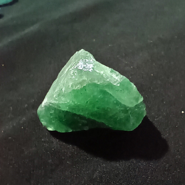 Green Strawberry Quartz Healing Crystal, Raw, 1 Stone, on black background (1)