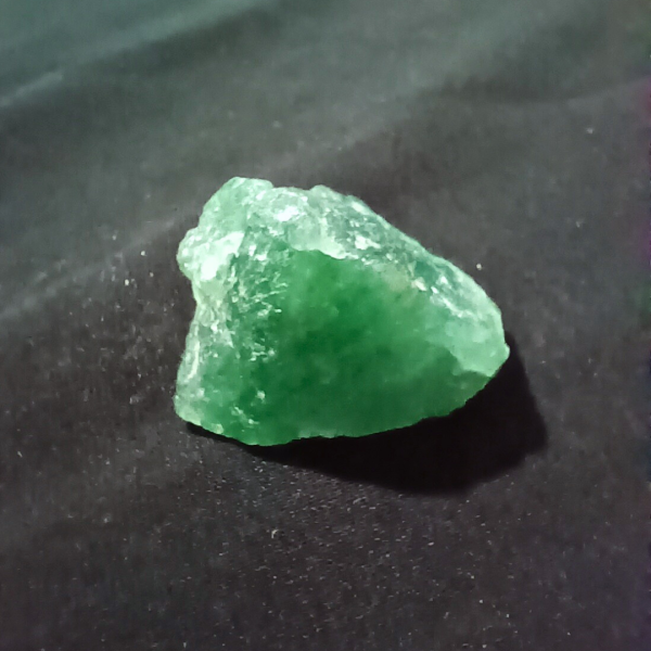Green Strawberry Quartz Healing Crystal, Raw, 1 Stone, on black background
