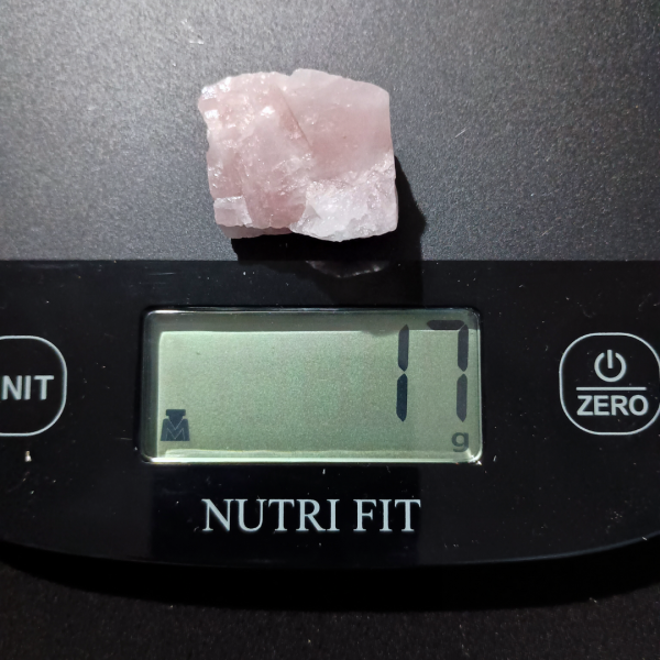 Rose Quartz Healing Crystal, Rough, 1 Stone, scale, 17 grams