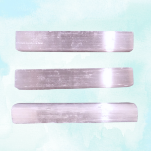 Selenite Healing Crystal, 4 Wand, 1 Wand, 3 wands on light background