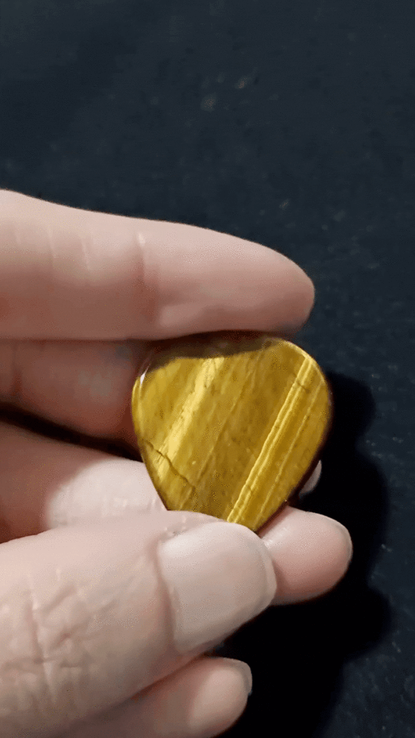 Tigers Eye Healing Crystal, Guitar Pick, 1 Pick, video clip