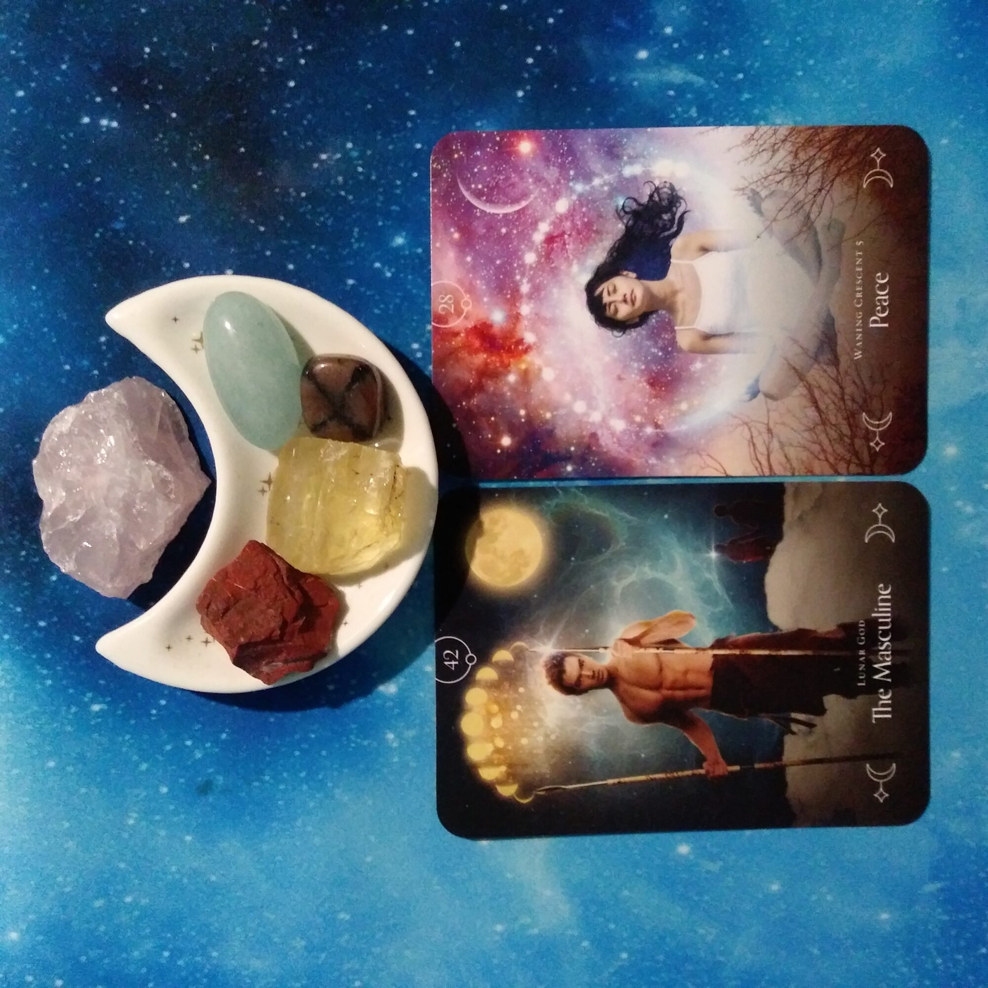 A Message from the Universe ~ Making Peace with the Masculine, Queen of the Moon Oracle Cards
