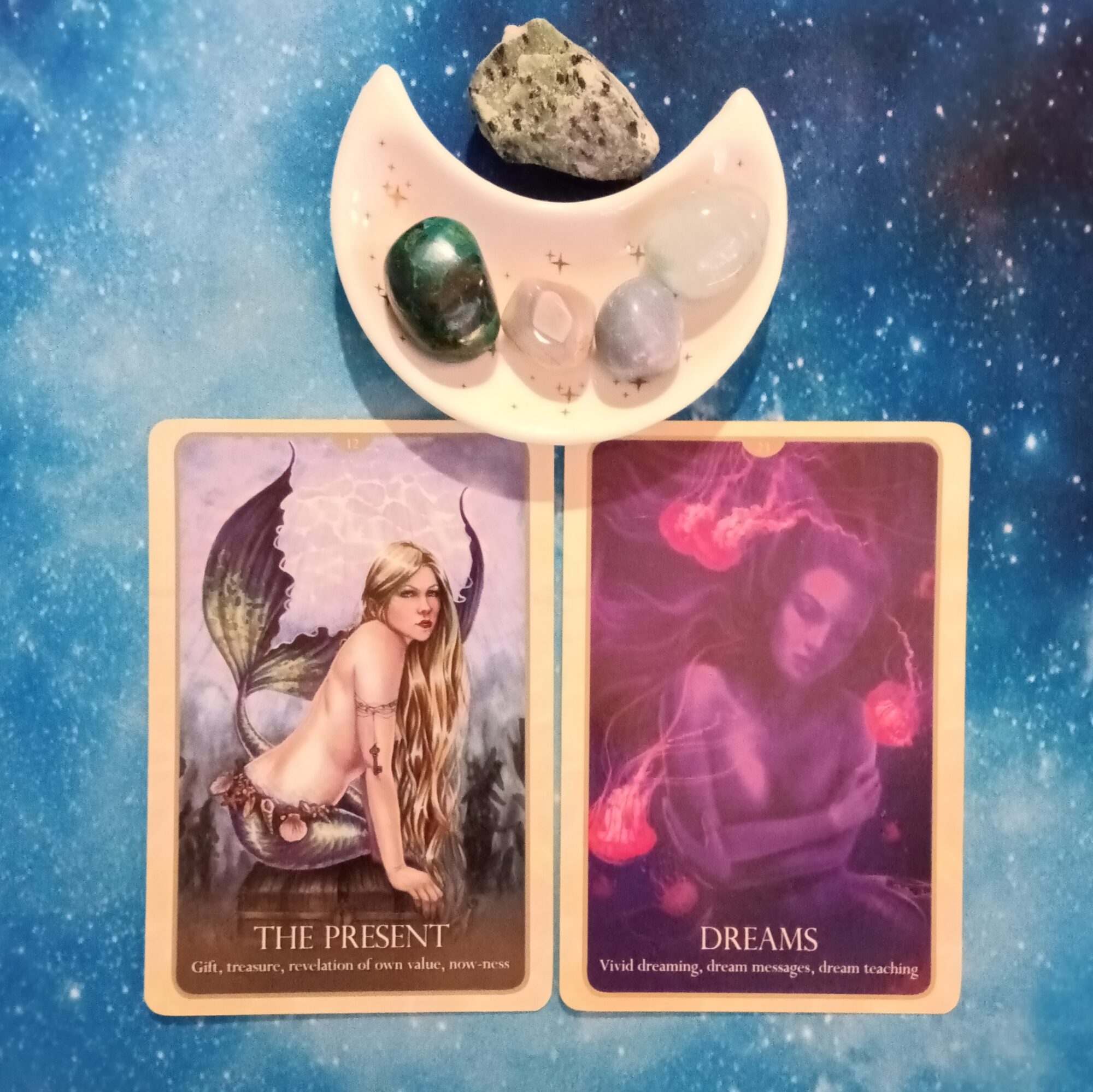 Being Present vs Goals & Dreams ~ A Message From the Universe, Oracle of the Mermaids Cards