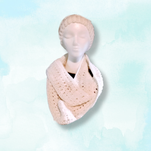 Beautiful Handmade White Infinity Scarf Soft & Versatile Winter Accessory
