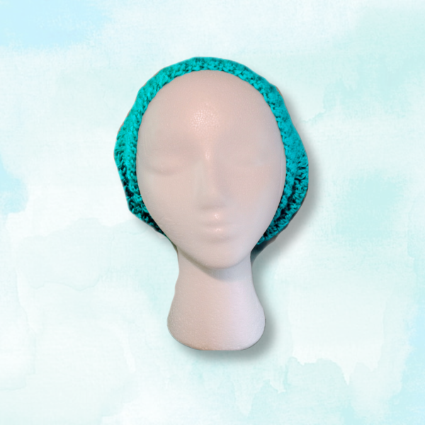 Vibrant Blue Mint Handmade Winter Set Cozy Hat, Scarf & Accessories, hat front view