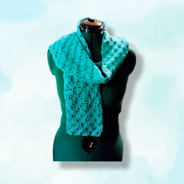 Vibrant Blue Mint Handmade Winter Set Cozy Hat, Scarf & Accessories, scarf