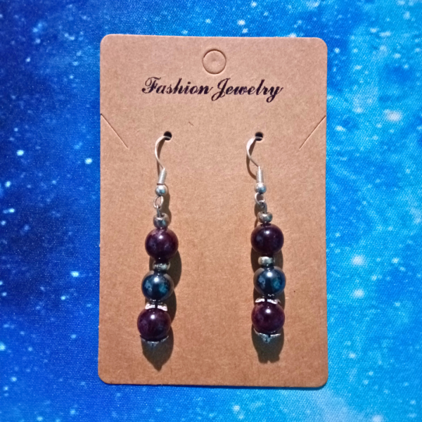 Grounded Flow: Garnet & Hematite Earrings for Stability & Change, card