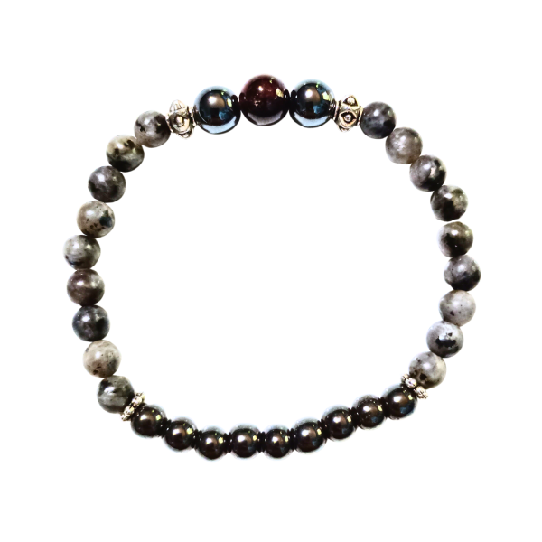 Spiritual Grounding: Garnet, Labradorite, and Hematite Bracelet for Connection & Stability - Image 5
