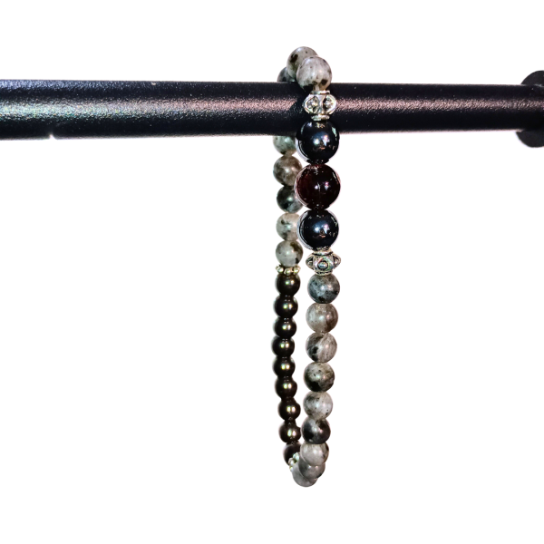 Spiritual Grounding: Garnet, Labradorite, and Hematite Bracelet for Connection & Stability - Image 6