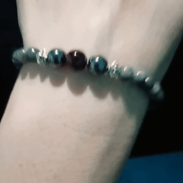 Spiritual Grounding: Garnet, Labradorite, and Hematite Bracelet for Connection & Stability - Image 2
