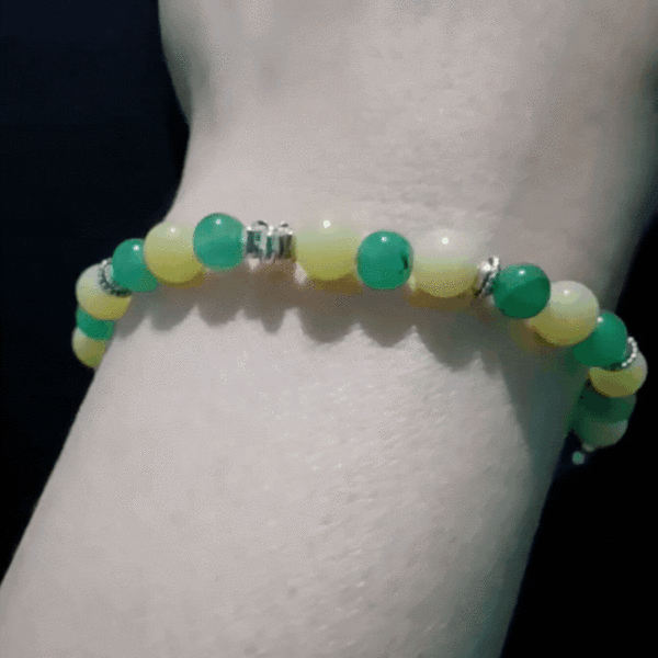 Manifesting Abundance: Lemon Jade & Green Aventurine Bracelet, gif