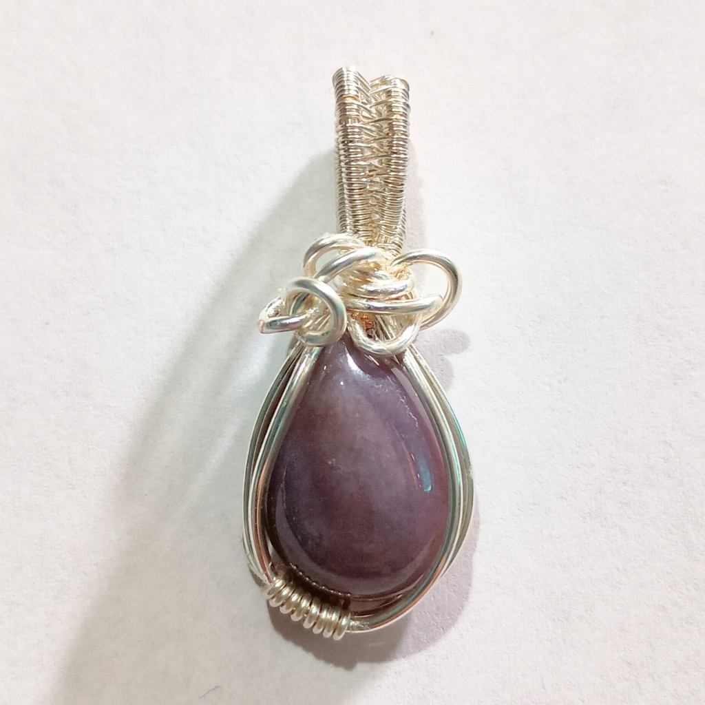 Indian Agate Hand-Wrapped Pendant Jewelry for Emotional Healing & Confidence, Front, sq